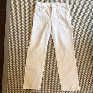 Mother The Scrapper cuff white jeans